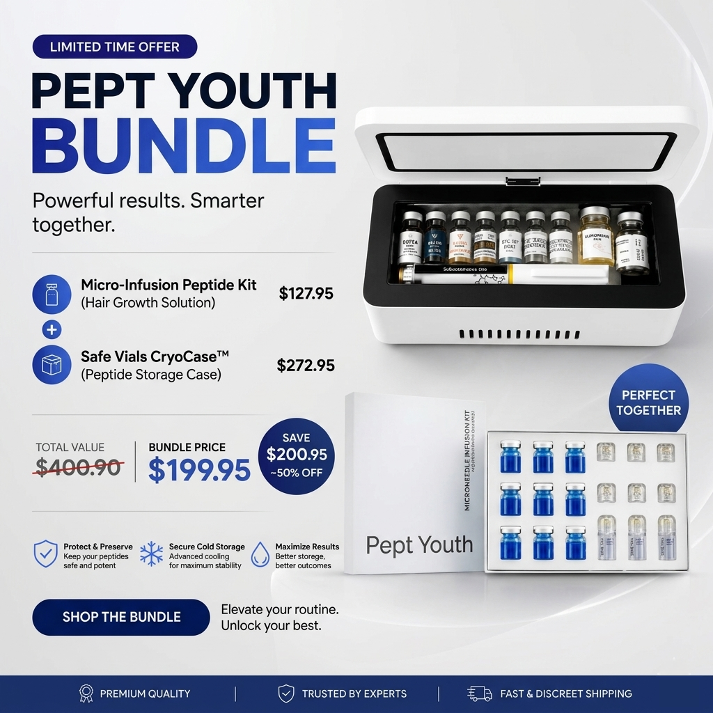 Maximize Hair Regrowth: Safe Vials CryoCase™ + Micro-Infusion Peptide System Hair Regrowth Bundle