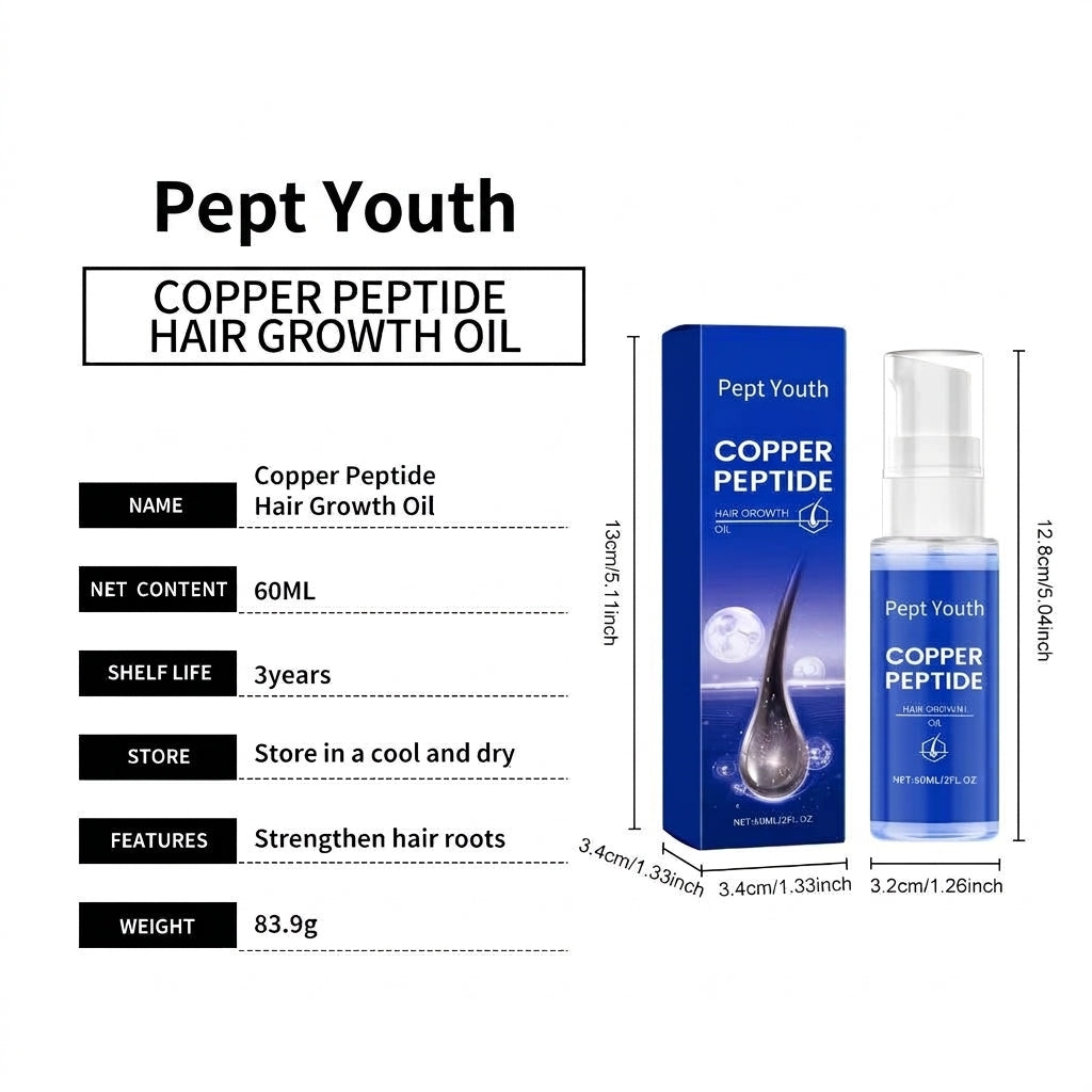 Pept Youth Copper Peptide Hair Growth Smoothing Oil (60ml)