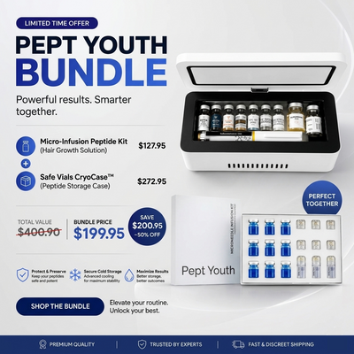 Maximize Hair Regrowth: Safe Vials CryoCase™ + Micro-Infusion Peptide System Hair Regrowth Bundle