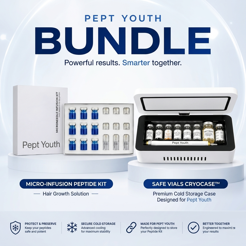 Maximize Hair Regrowth: Safe Vials CryoCase™ + Micro-Infusion Peptide System Hair Regrowth Bundle